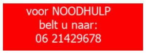 NOODHULP belt u naar: 06-21429678